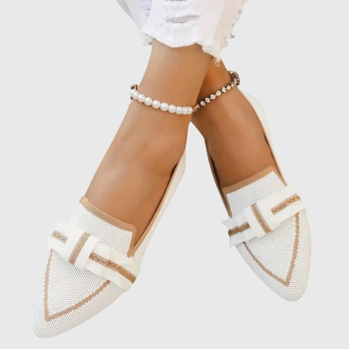 Women's Knot Flat Shoes - Comfortable Everyday Style | Spring - White