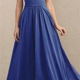Women's Lace Chiffon A-Line Maxi Dress - Formal Evening | Spring - Blue