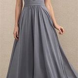 Women's Lace Chiffon A-Line Maxi Dress - Formal Evening | Spring - Grey