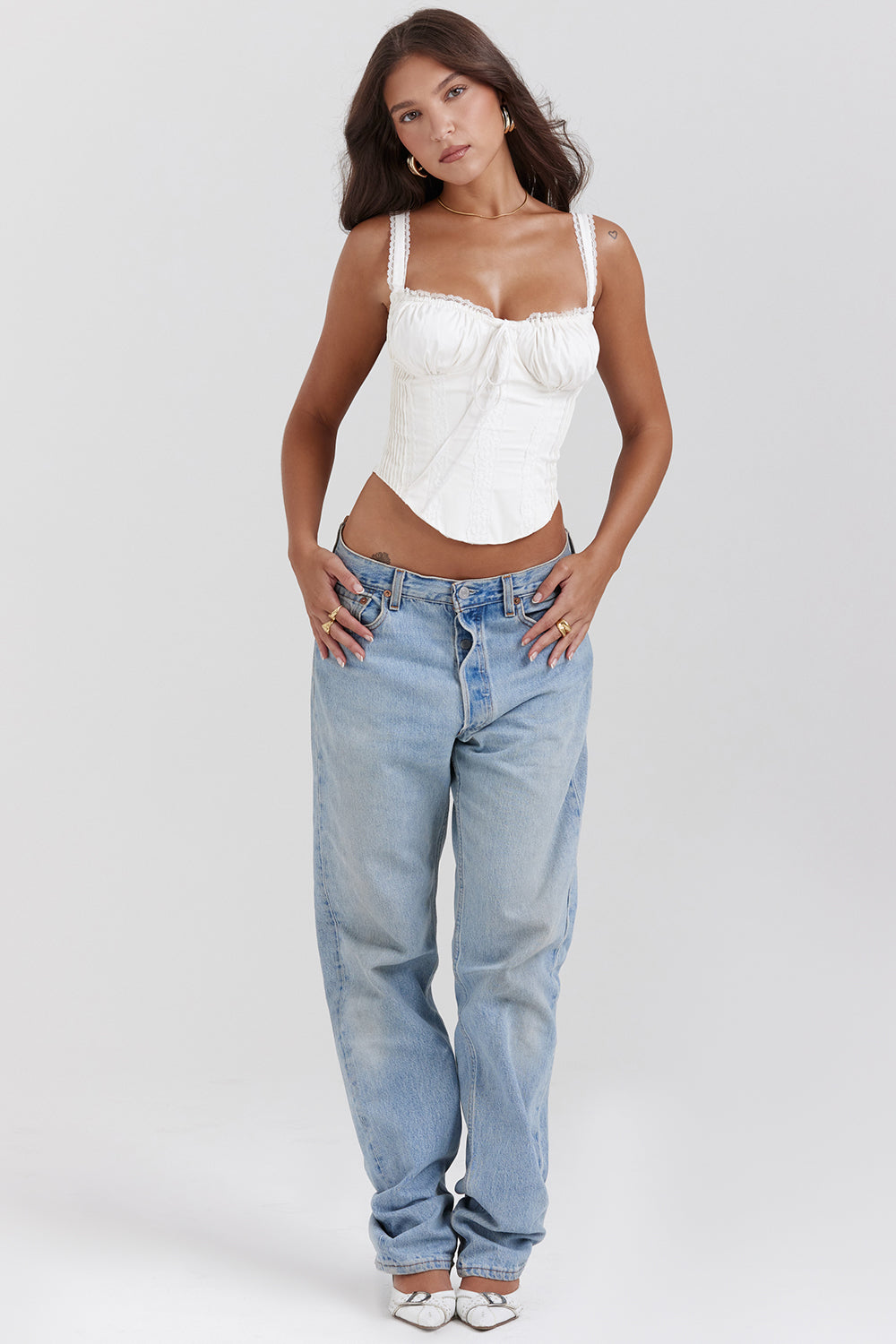 Women's Lace Corset Top | White | Elegant | Summer