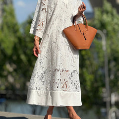 Women's Lace Dress | High Collar | Maxi | Spring