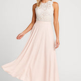 Women's Lace Maxi Dress | Elegant Pink | Romantic | Spring - Blush