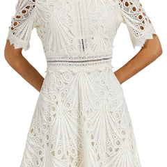 Women's Lace Midi Dress - Elegant Scoop Neckline | Spring