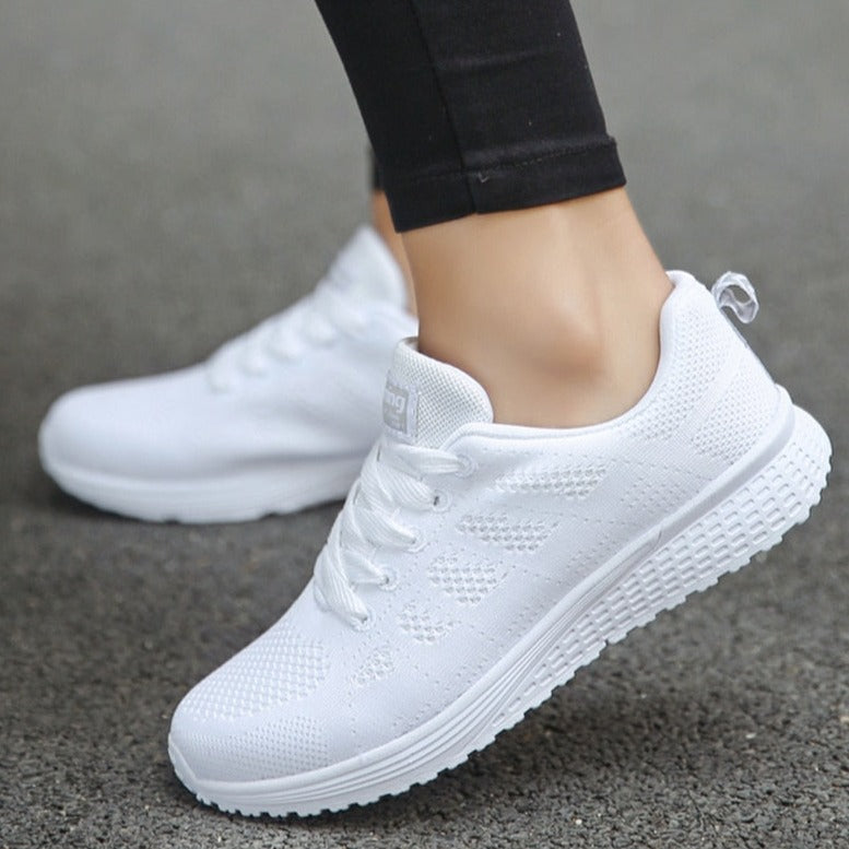Women's Lace-Up Casual Walking Sneaker - Lightweight Summer Style