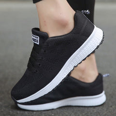 Women's Lace-Up Casual Walking Sneaker - Lightweight Summer Style