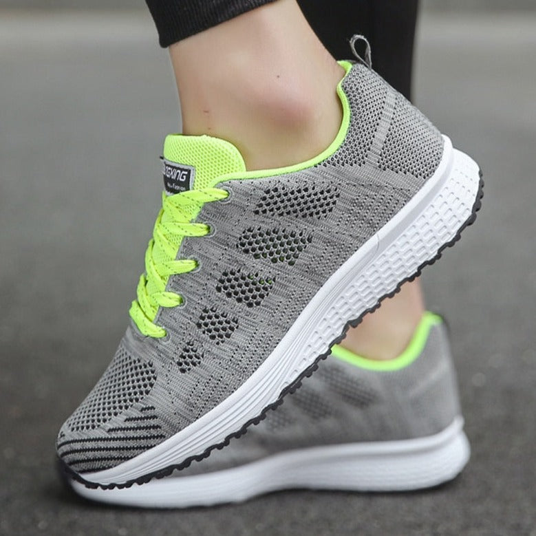 Women's Lace-Up Casual Walking Sneaker - Lightweight Summer Style