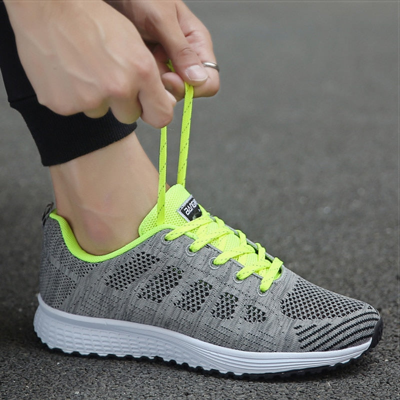 Women's Lace-Up Casual Walking Sneaker - Lightweight Summer Style