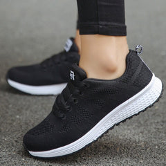 Women's Lace-Up Casual Walking Sneaker - Lightweight Summer Style