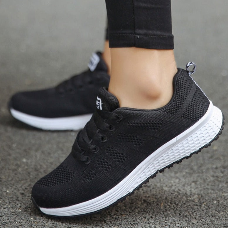 Women's Lace-Up Casual Walking Sneaker - Lightweight Summer Style