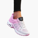 Women's Lace-Up Sneakers | Rounded Toe | Textile | Summer - Pink