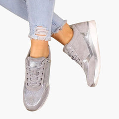 Women's Lace-Up Sneakers | Zip Closure | Textured | Summer