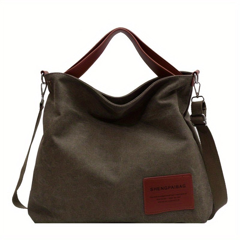 Women's Large Canvas Hobo Tote Bag with Adjustable Strap