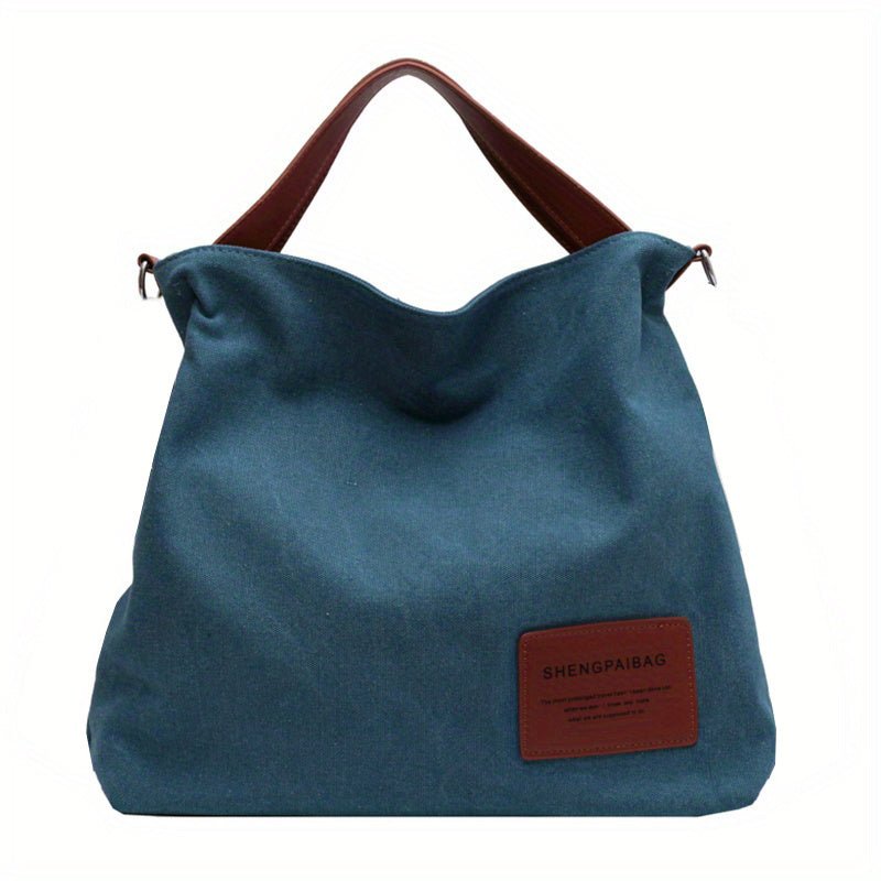 Women's Large Canvas Hobo Tote Bag with Adjustable Strap