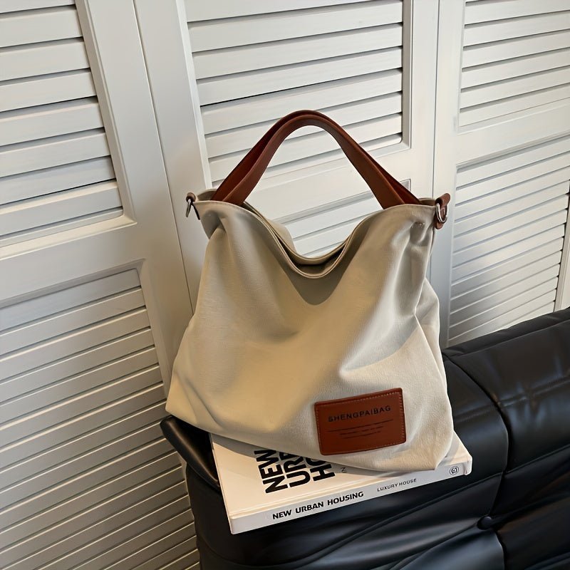 Women's Large Canvas Hobo Tote Bag with Adjustable Strap