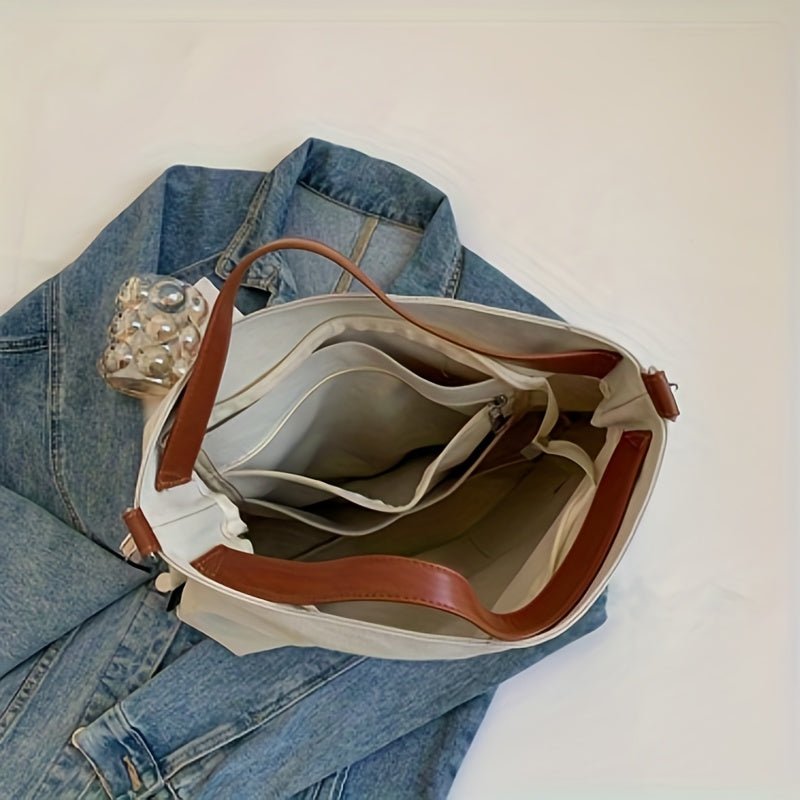 Women's Large Canvas Hobo Tote Bag with Adjustable Strap