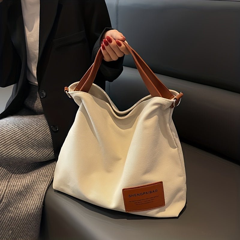 Women's Large Canvas Hobo Tote Bag with Adjustable Strap