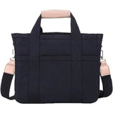 Women's Large-Capacity Canvas Tote Bag with Crossbody Strap - Black