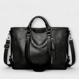 Women's Large Leather Bag - Olivia - Black
