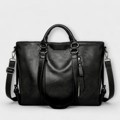 Women's Large Leather Bag - Olivia - Black
