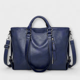 Women's Large Leather Bag - Olivia - Blue