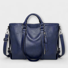 Women's Large Leather Bag - Olivia - Blue