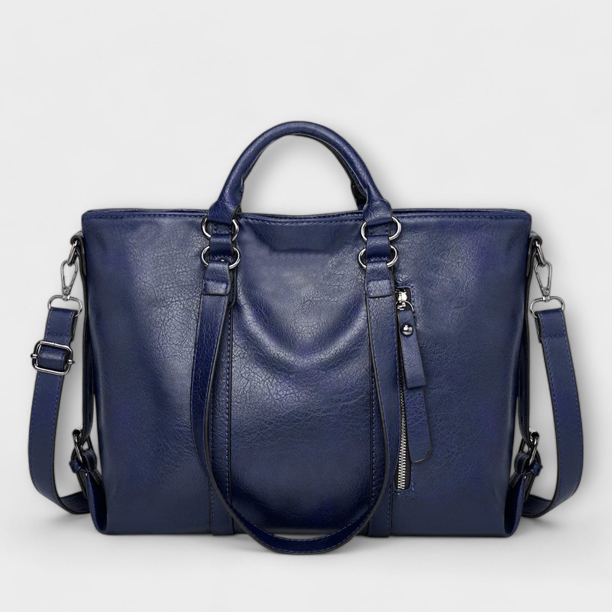 Women's Large Leather Bag - Olivia - Blue