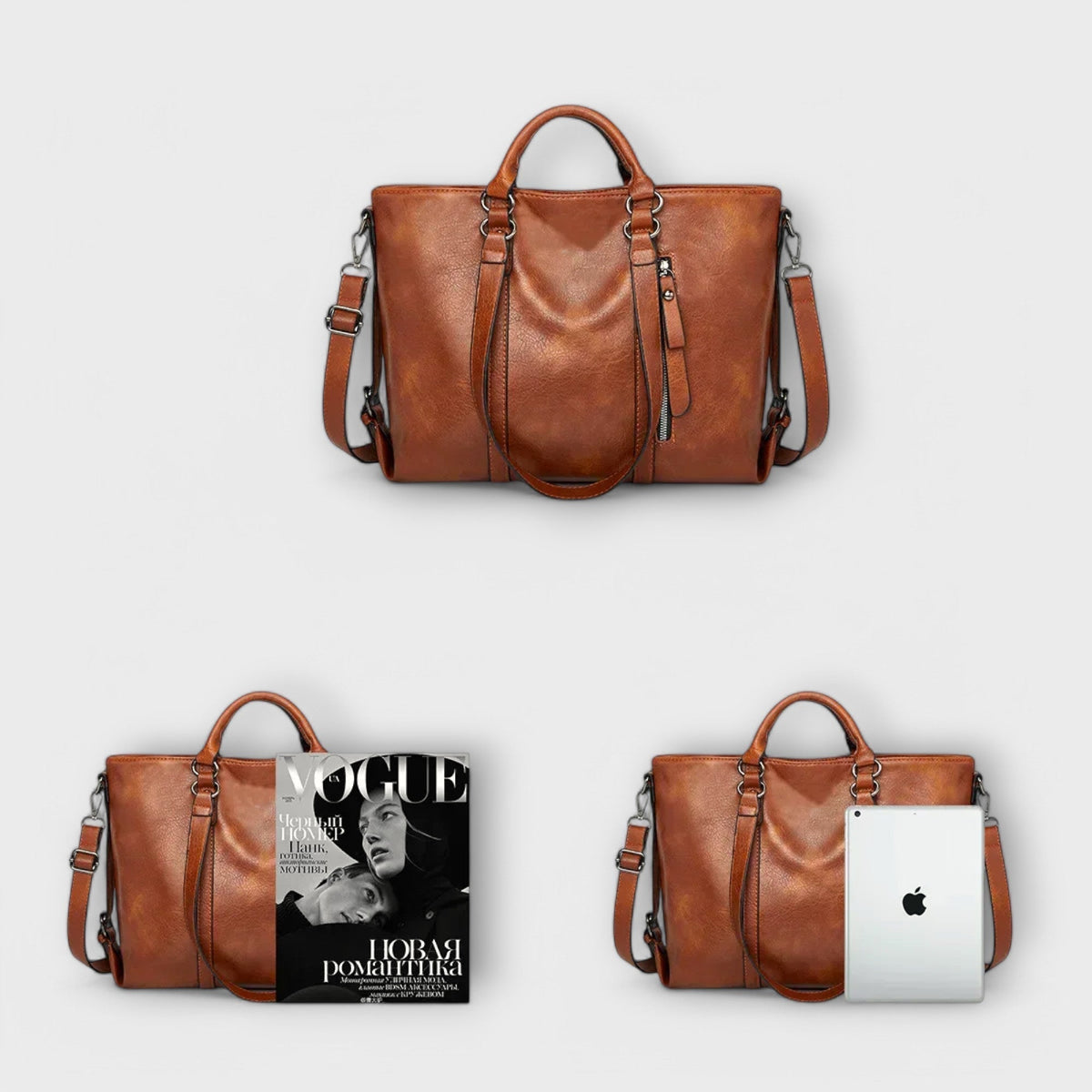 Women's Large Leather Bag - Olivia