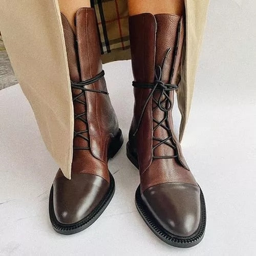 Women's Leather Boots - Classic Elegance | Autumn - Brown