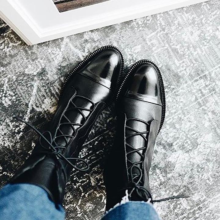 Women's Leather Boots - Classic Elegance | Autumn