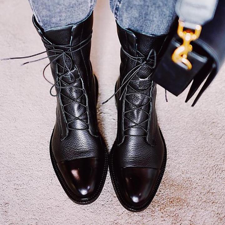 Women's Leather Boots - Classic Elegance | Autumn