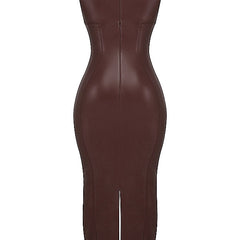 Women's Leather Maxi Dress | Elegant | Spring