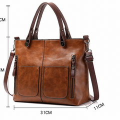 Women's Leather Shoulder Bag - Classic Brown | Autumn