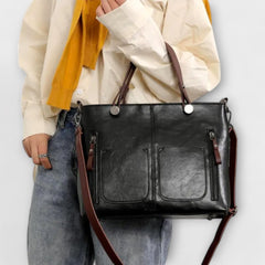 Women's Leather Tote Bag - Elegant Everyday Carryall