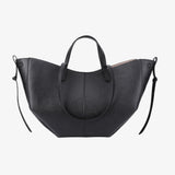 Women's Leather Tote Bag | Oversized | Winter - Black