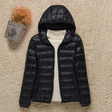 Women's Lightweight Hooded Quilted Jacket - Packable Puffer | Winter - Black