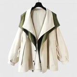 Women's Lightweight Jacket - Adjustable Waist Water-Repellent | Autumn - White