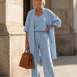 Women's Lightweight Linen Set - Relaxed Fit | Spring - Blue