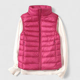 Women's Lightweight Quilted Sleeveless Puffer Vest - Zip-Up | Winter - Rose