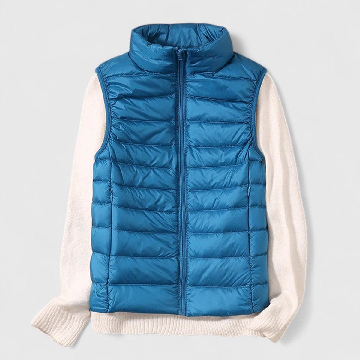 Women's Lightweight Quilted Sleeveless Puffer Vest - Zip-Up | Winter - Sky Blue