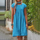 Women's Lightweight Summer Dress - Breathable Casual - Light Blue