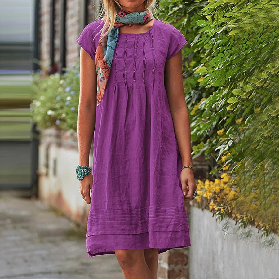 Women's Lightweight Summer Dress - Breathable Casual - Purple