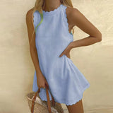 Women's Lightweight Summer Dress - Chic Casual Style - Light Blue