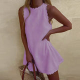 Women's Lightweight Summer Dress - Chic Casual Style - Purple