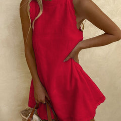 Women's Lightweight Summer Dress - Chic Casual Style - Red