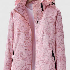 Women's Lightweight Summer Jacket with Removable Hood - Pink