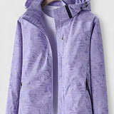 Women's Lightweight Summer Jacket with Removable Hood - Purple