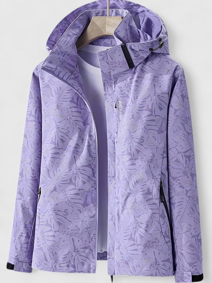Women's Lightweight Summer Jacket with Removable Hood - Purple