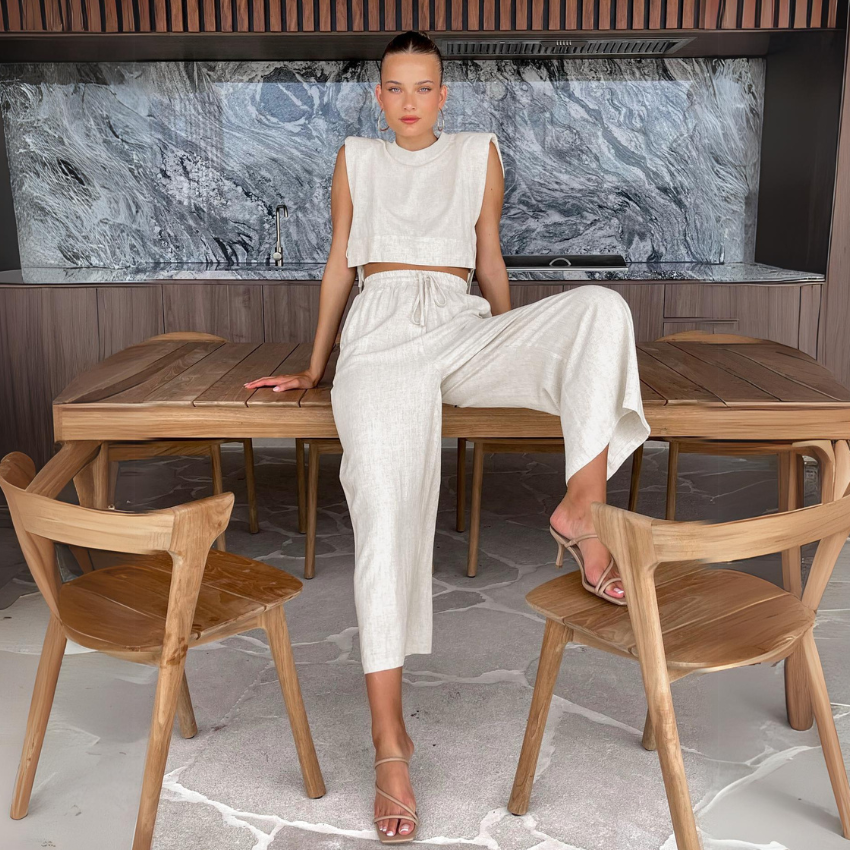 Women's Linen Comfort Set - Relaxed Fit | Summer - Beige