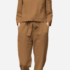 Women's Linen Set | Casual | Spring - Khaki