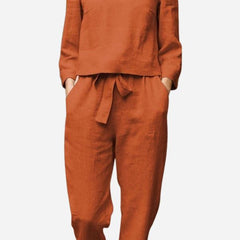 Women's Linen Set | Casual | Spring - Red